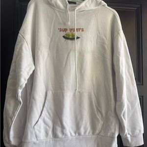 White Graphic Hoodie